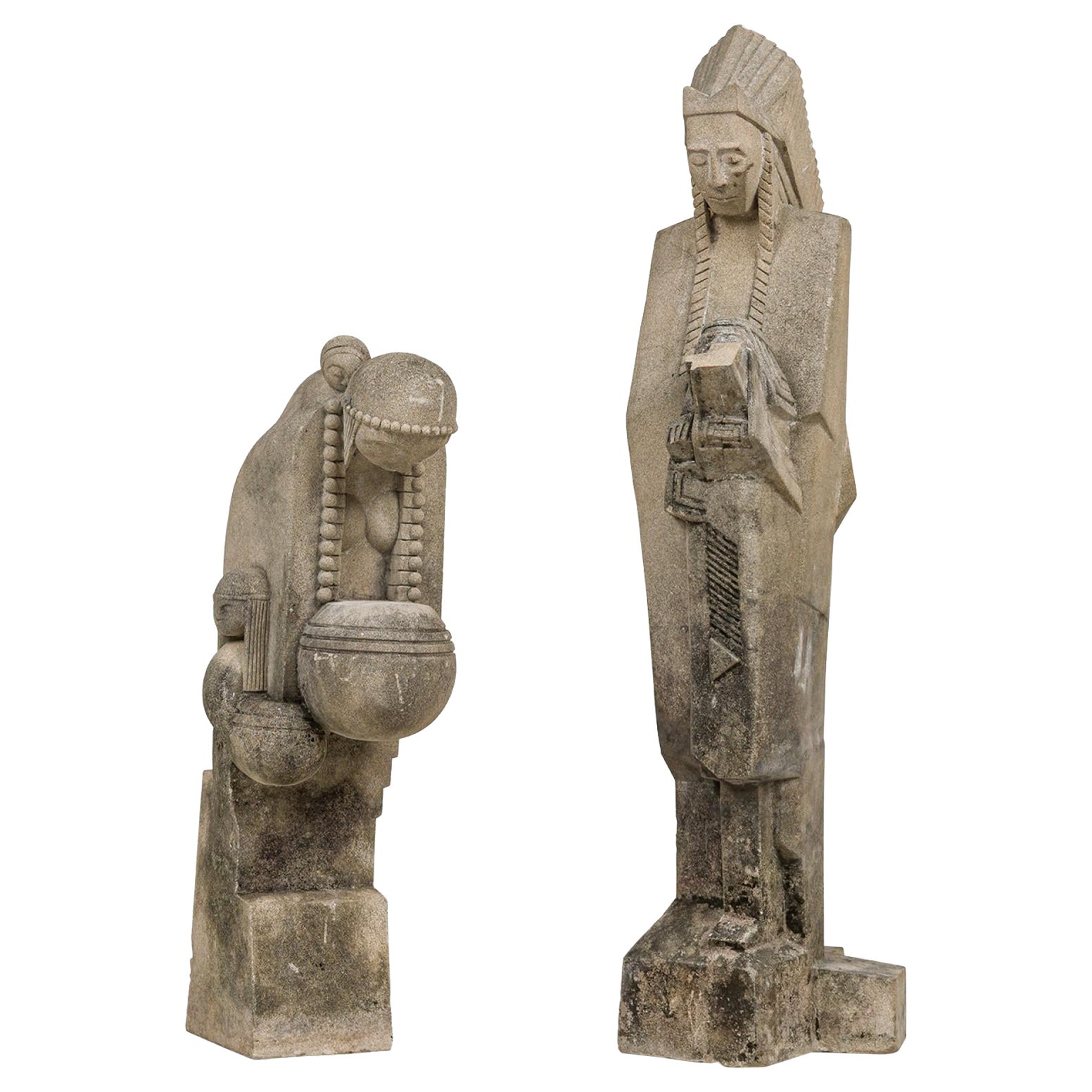 Pair of Important Frank Lloyd Wright Concrete Architectural Elements, Signed For Sale