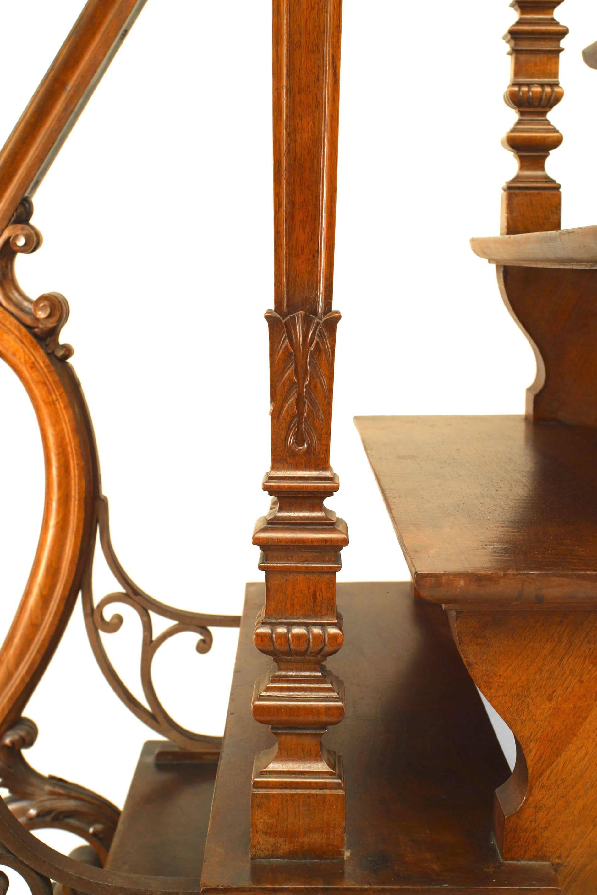 Napoleon III Pair of French Walnut Library Ladders For Sale