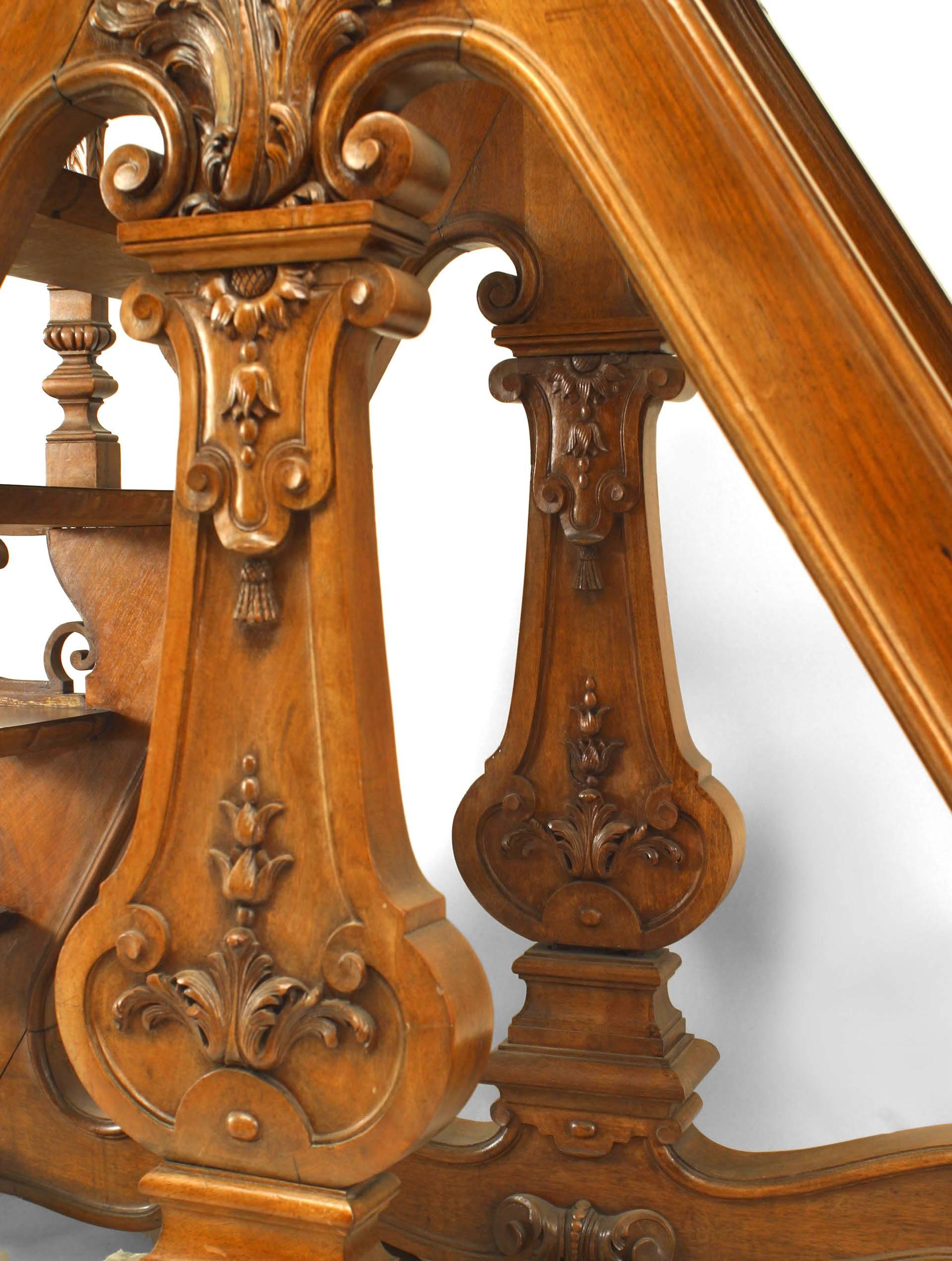 19th Century Pair of French Walnut Library Ladders For Sale