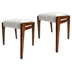 Pair of Important Mid Century Stools by Paolo Buffa (Attr.), Italy, 1950s