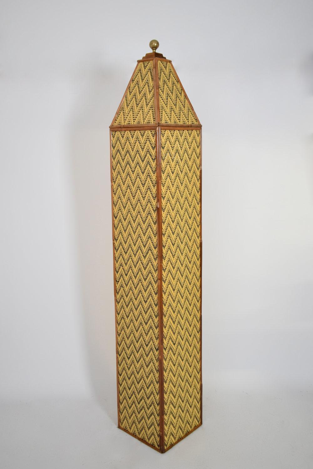 Pair of important rattan columns, 1970s In Excellent Condition For Sale In Lisboa, PT