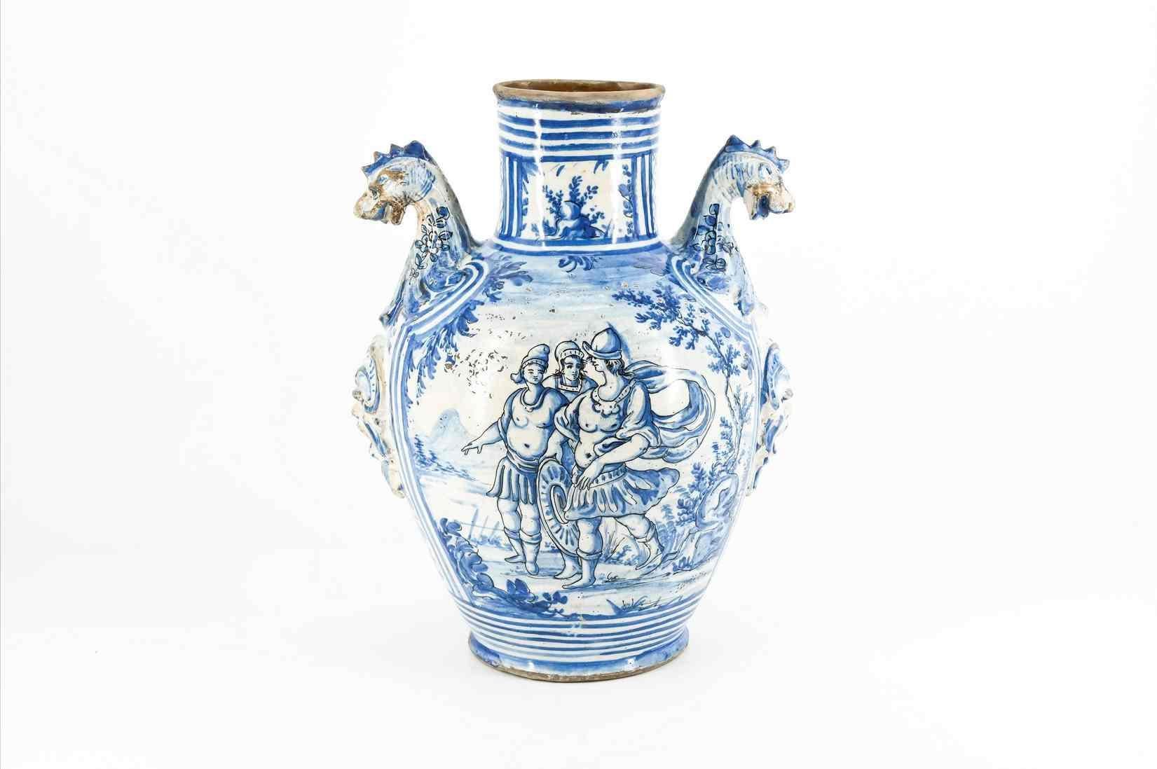 Paire de vases importants, manufacture de Savona, fin XVIIe/début XVIIIe siècle Bon état - En vente à Walkertshofen, BY