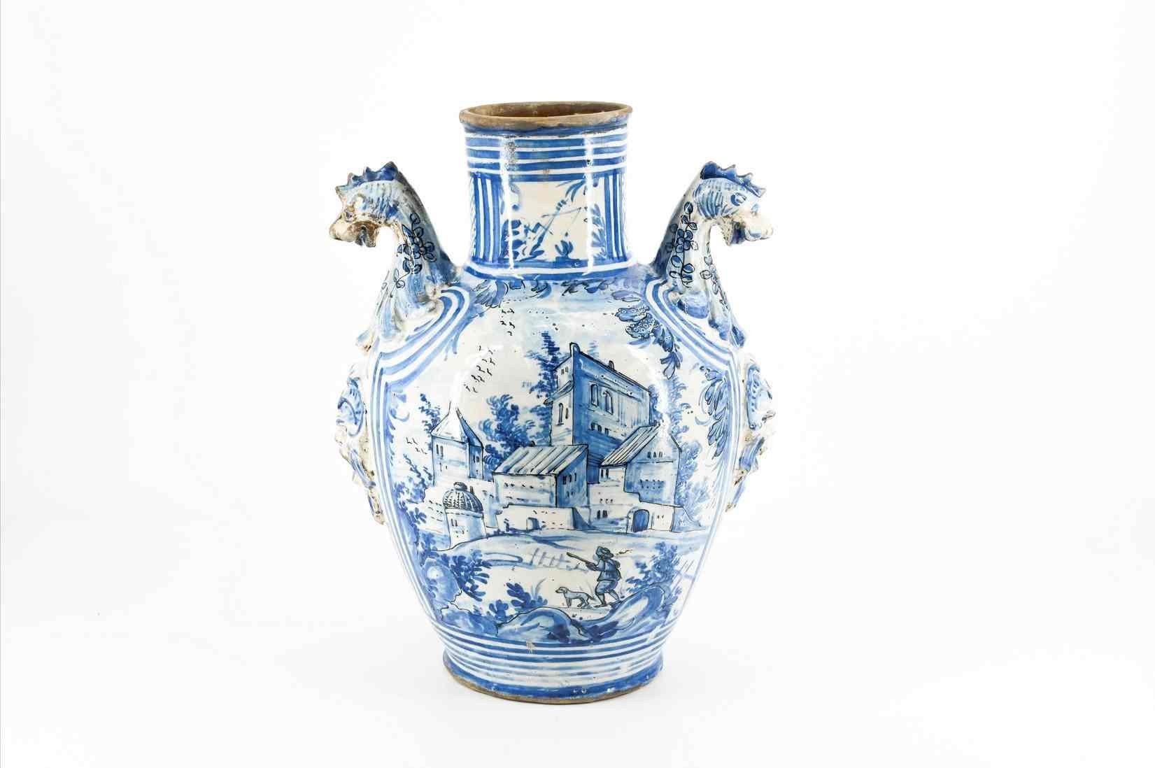 Paire de vases importants, manufacture de Savona, fin XVIIe/début XVIIIe siècle en vente 1