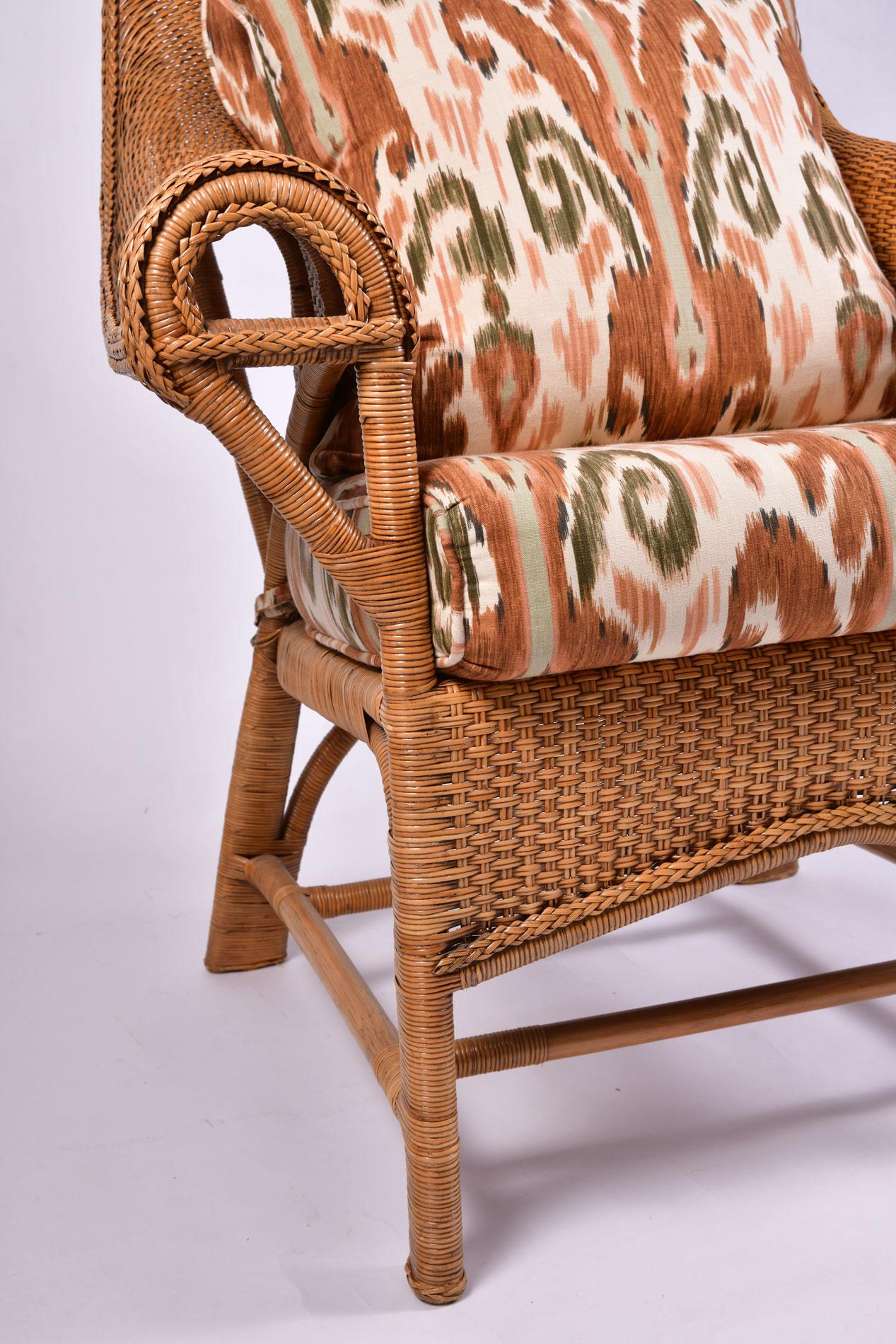 Pair of Imposing 1980s American Wicker Chairs 2
