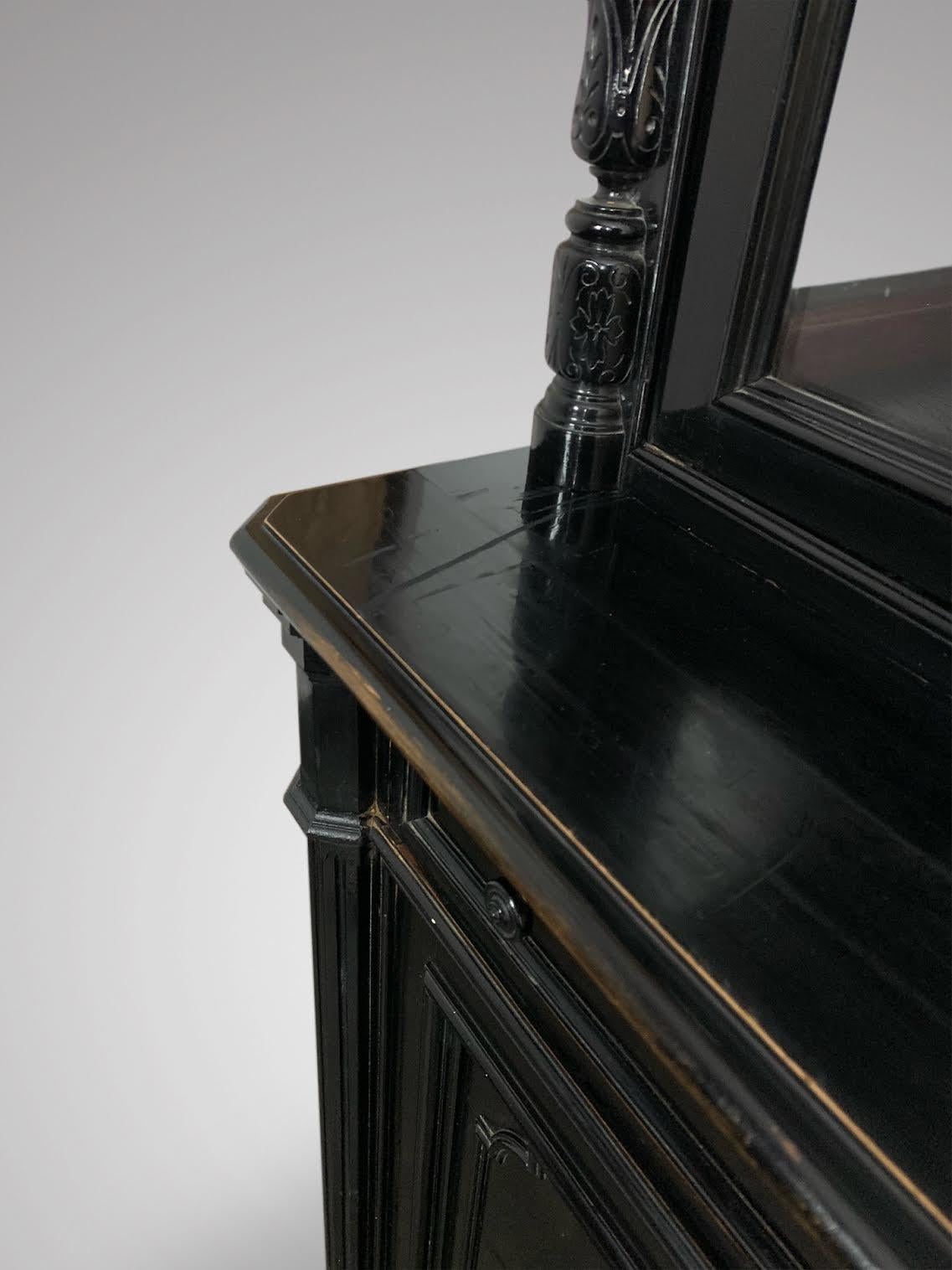 Pair of Impressive 19th Century French Ebonized Cabinets or Bookcases 1