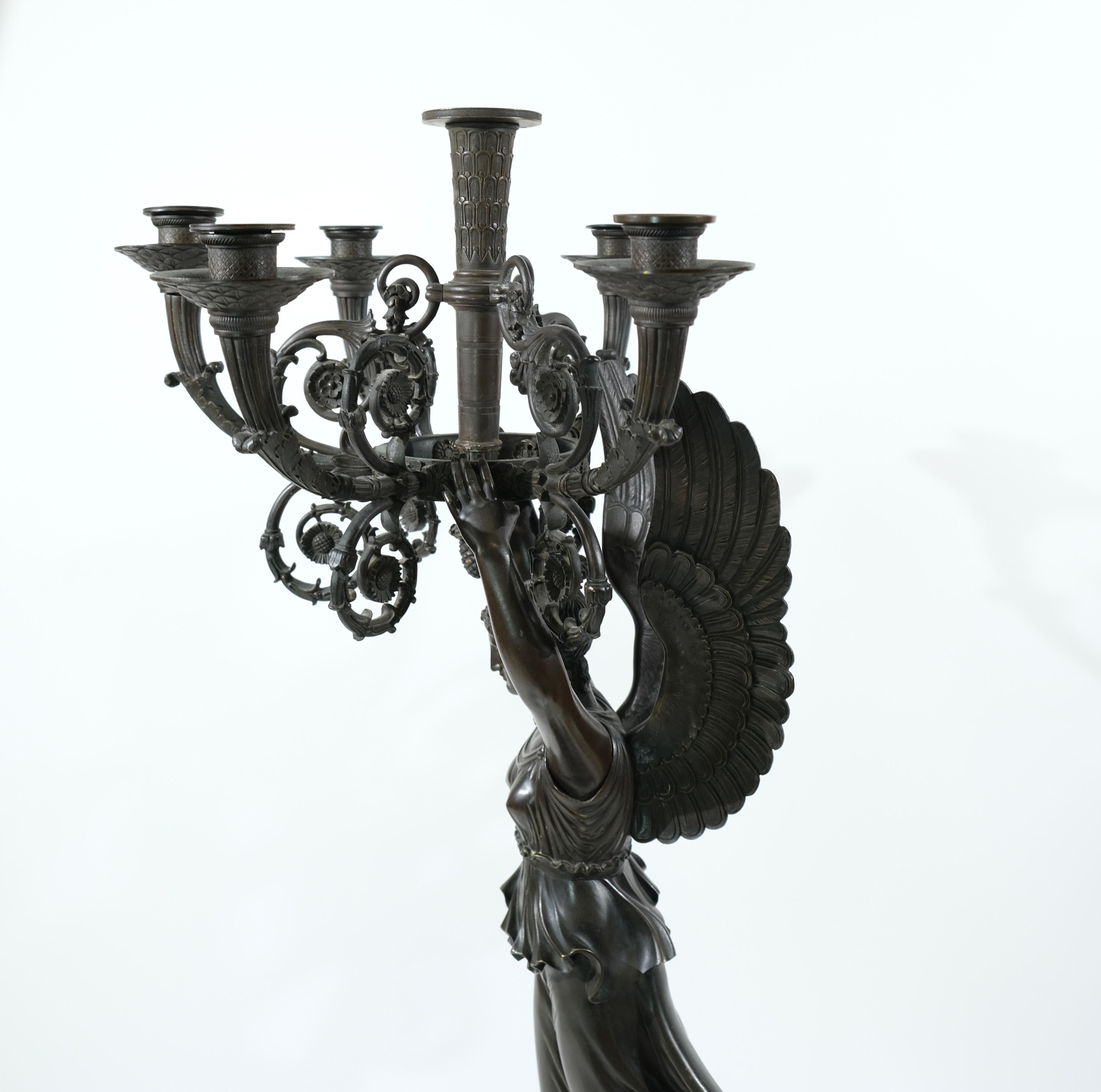 Pair of very large high quality Empire Candelabra made ca 1815. For Sale 4