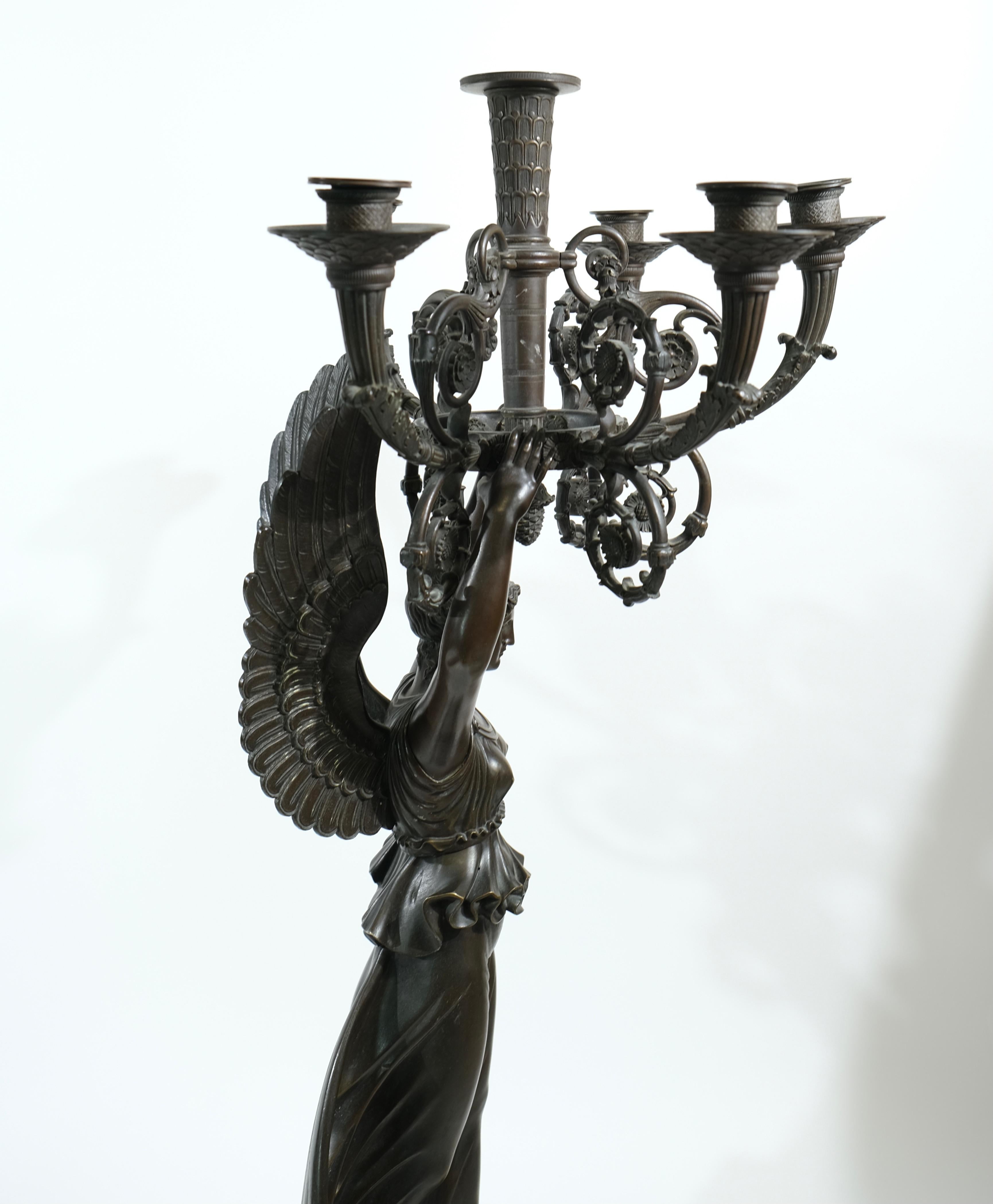 Pair of very large high quality Empire Candelabra made ca 1815. For Sale 5