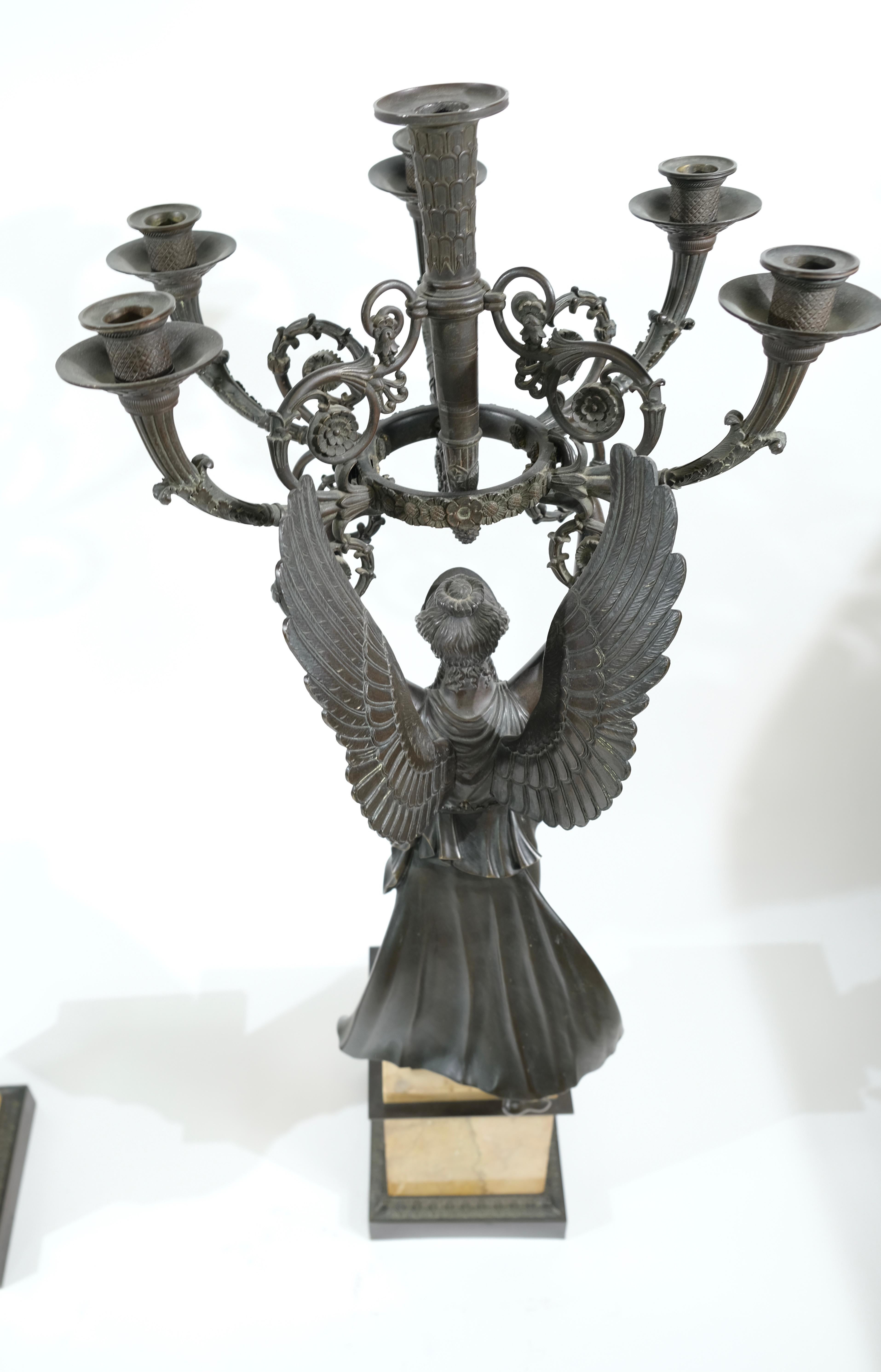 Pair of very large high quality Empire Candelabra made ca 1815. For Sale 6