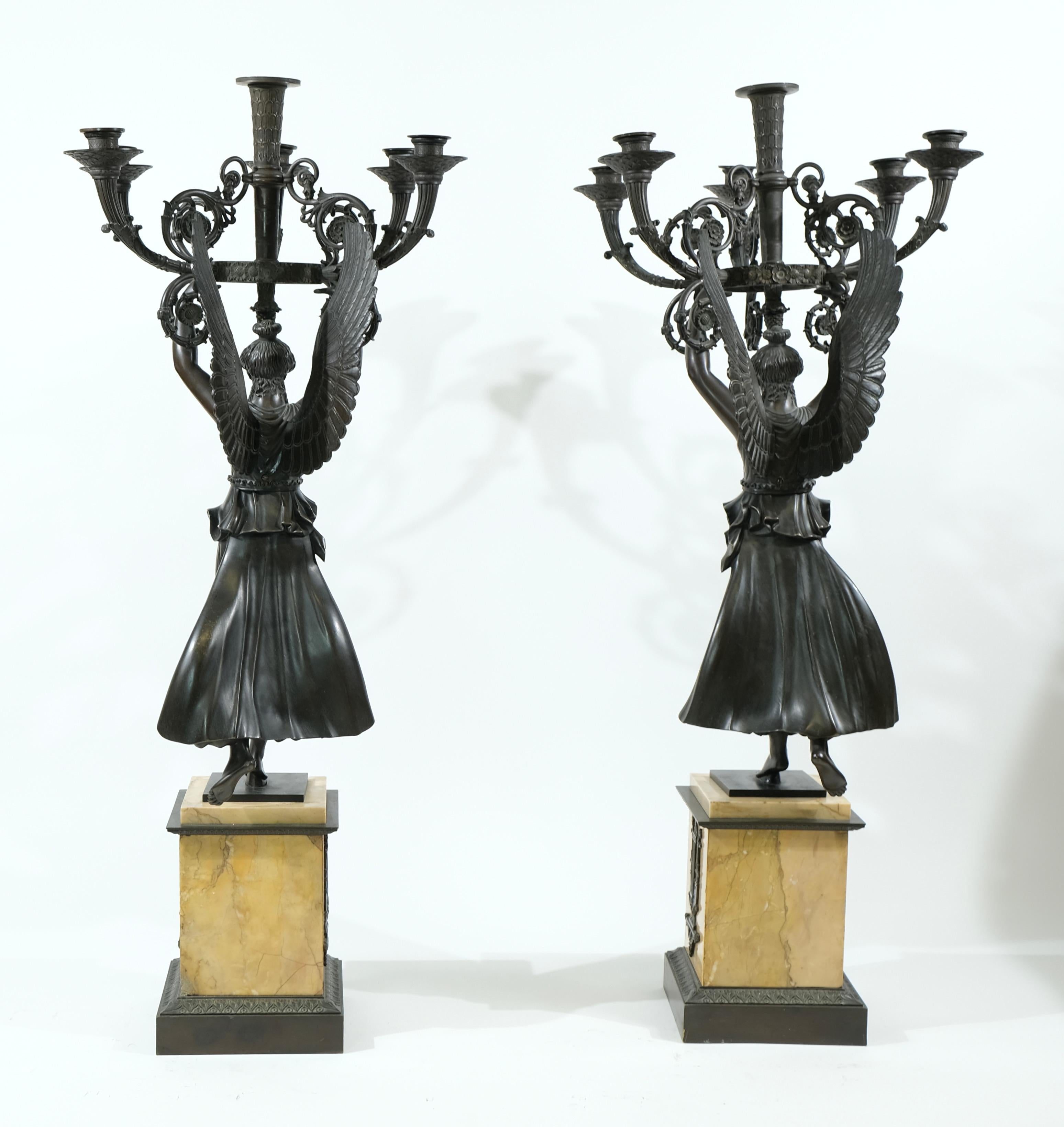 Pair of very large high quality Empire Candelabra made ca 1820. In Good Condition For Sale In Stockholm, SE