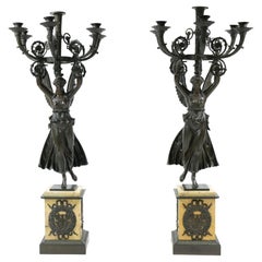 Antique Pair of very large high quality Empire Candelabra made ca 1815.
