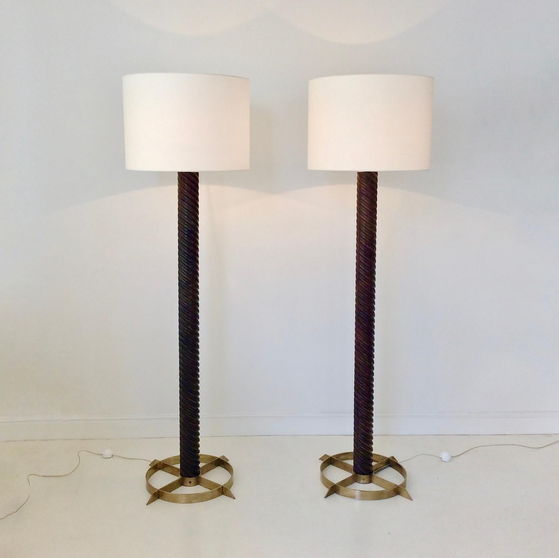 Pair of Impressive Floor Lamps, circa 1950, Italy 1