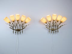 Pair of Impressive & Large Paavo Tynell Commissioned Wall Lamps, Taito c. 1950s