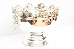 Pair of Impressive Punch Bowl/Monteiths, Vintage Silver Plate Lion's Head Handle
