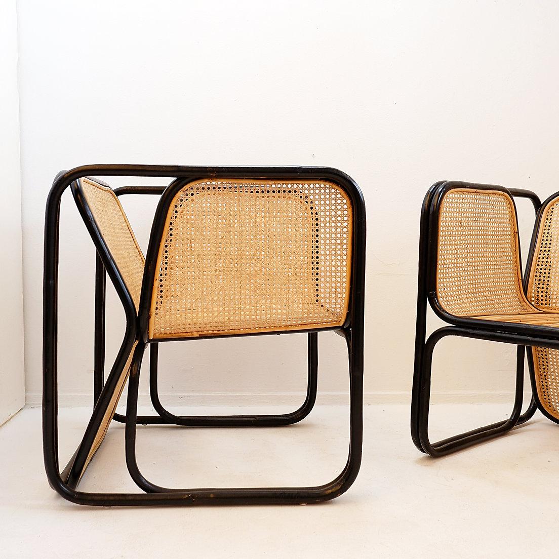 Paire de fauteuils en bois courbé et Design/One Style Jan Bocan en vente 5