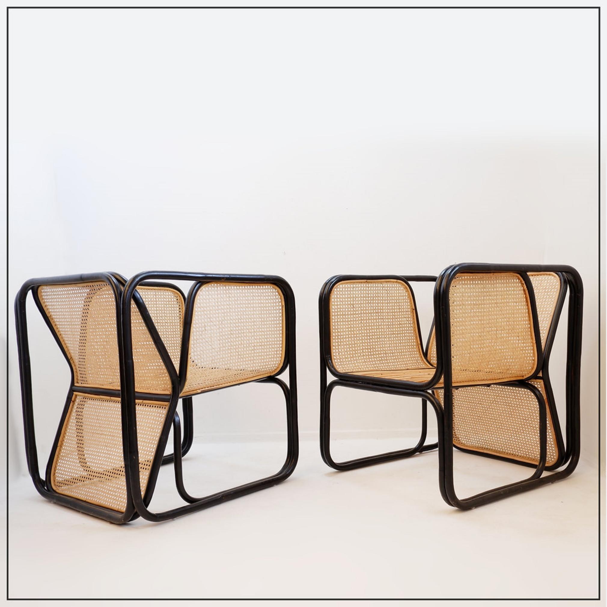 Paire de fauteuils en bois courbé et Design/One Style Jan Bocan en vente 2