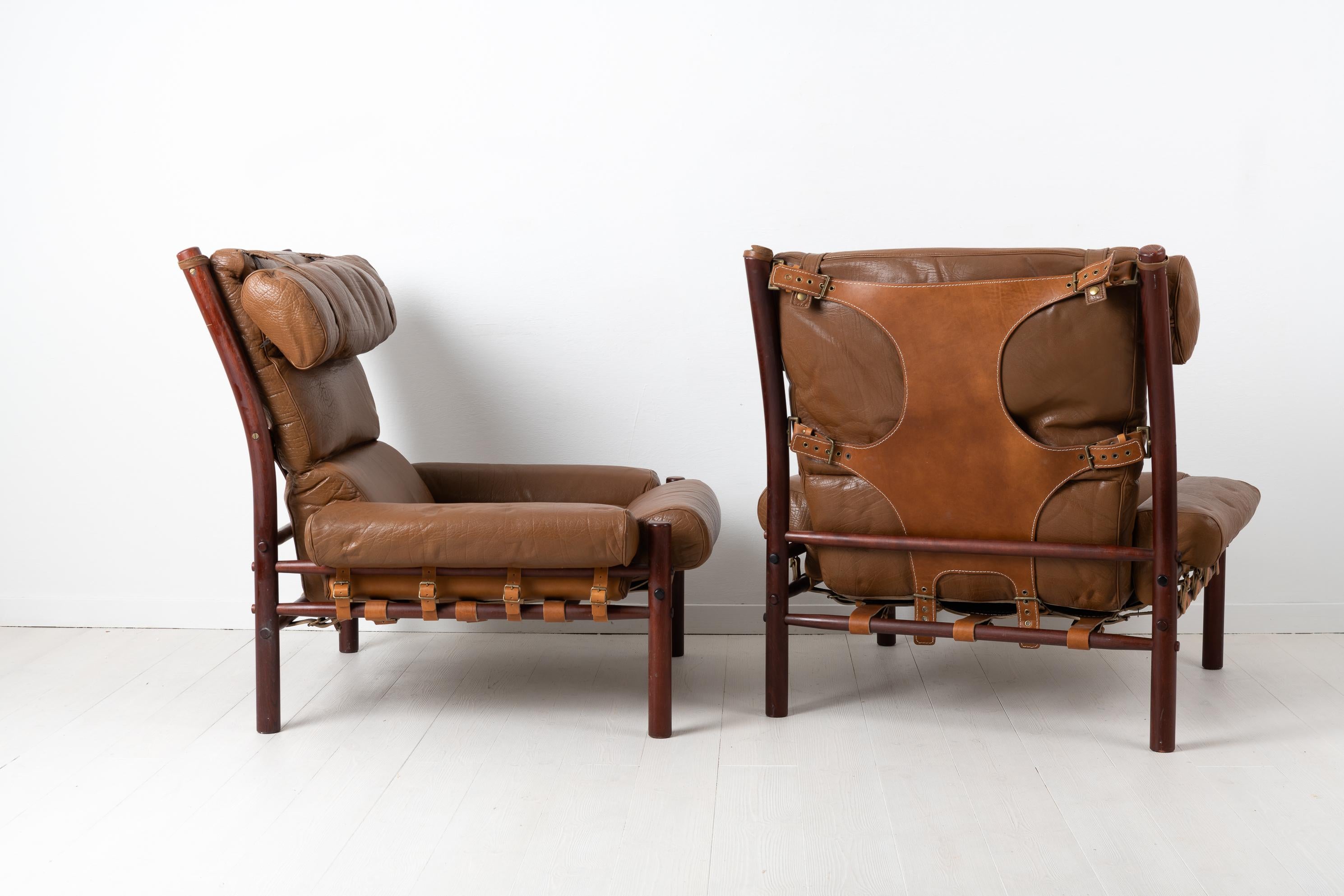 Pair of Inca Armchairs by Arne Norell In Good Condition In Kramfors, SE
