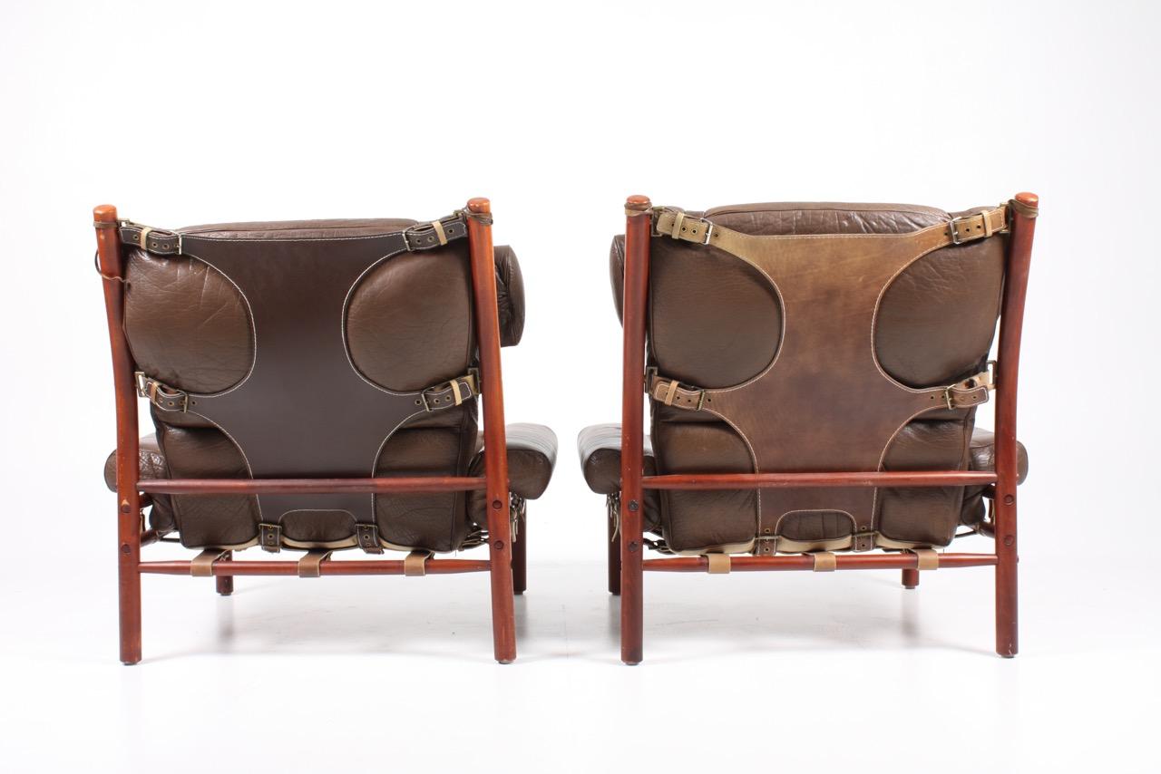 Swedish Pair of Inca Lounge Chairs by Norell