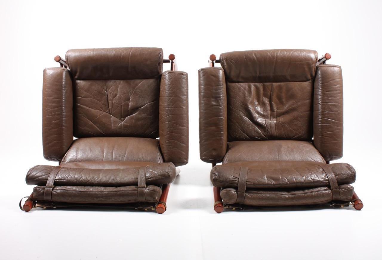 Mid-20th Century Pair of Inca Lounge Chairs by Norell