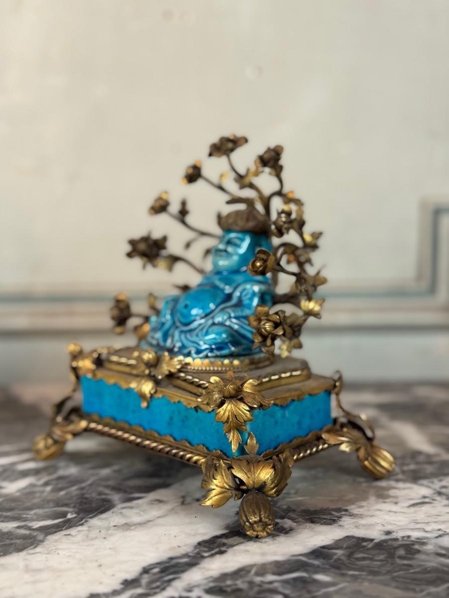 Grec classique Paire de porte-baguettes d'encens, Pussah, porcelaine chinoise turquoise de Jingdezh en vente