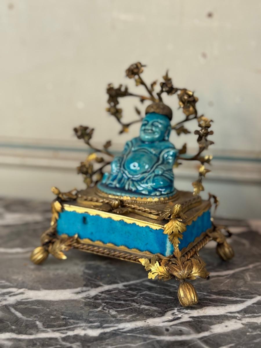 20ième siècle Paire de porte-baguettes d'encens, Pussah, porcelaine chinoise turquoise de Jingdezh en vente