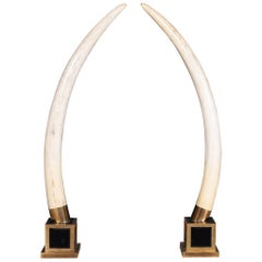 Pair of Incredible Resin Tusks by Maison Jansen, circa 1970