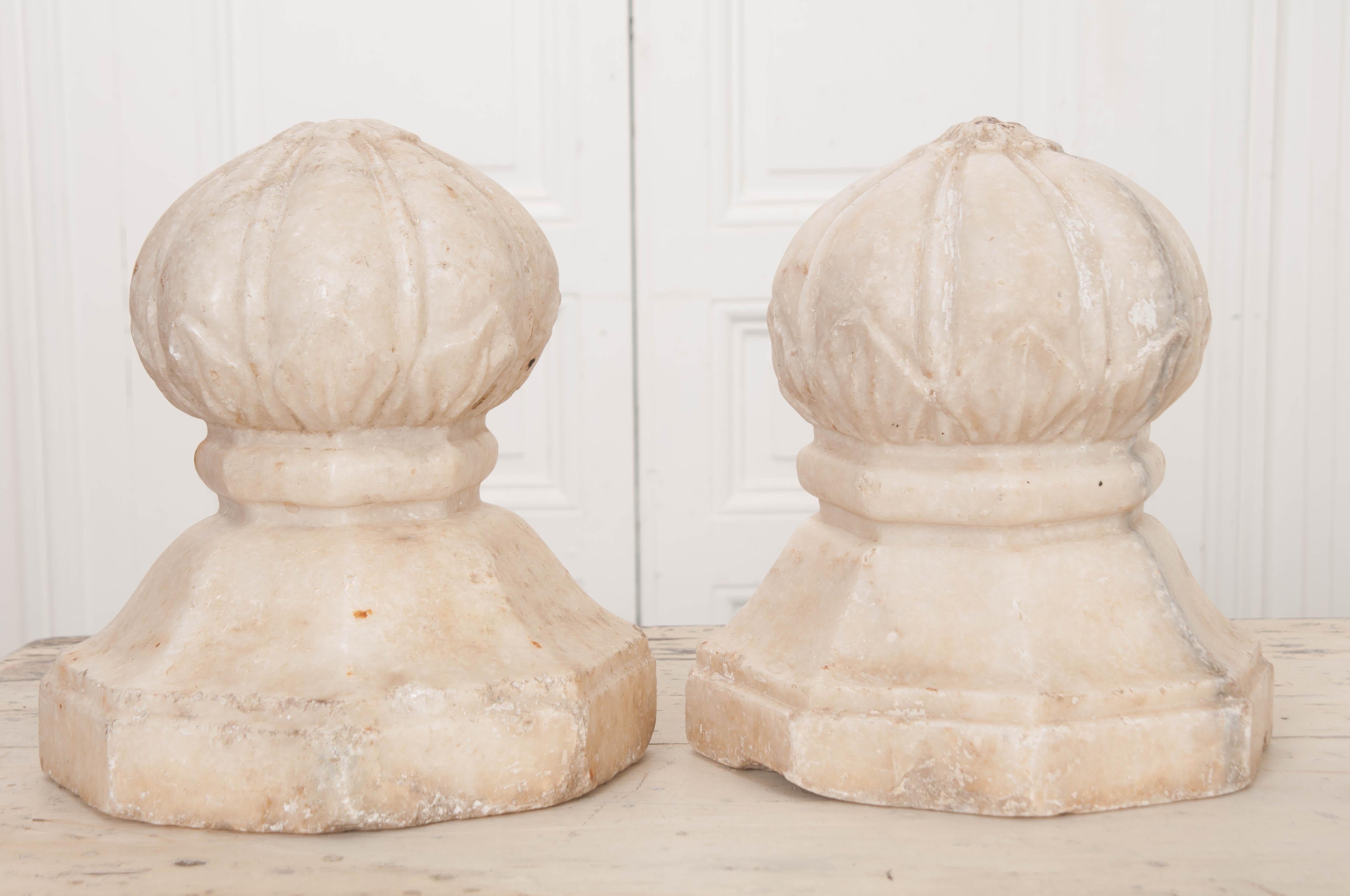 Marble Pair of Indian 19th Century Carpet Weights