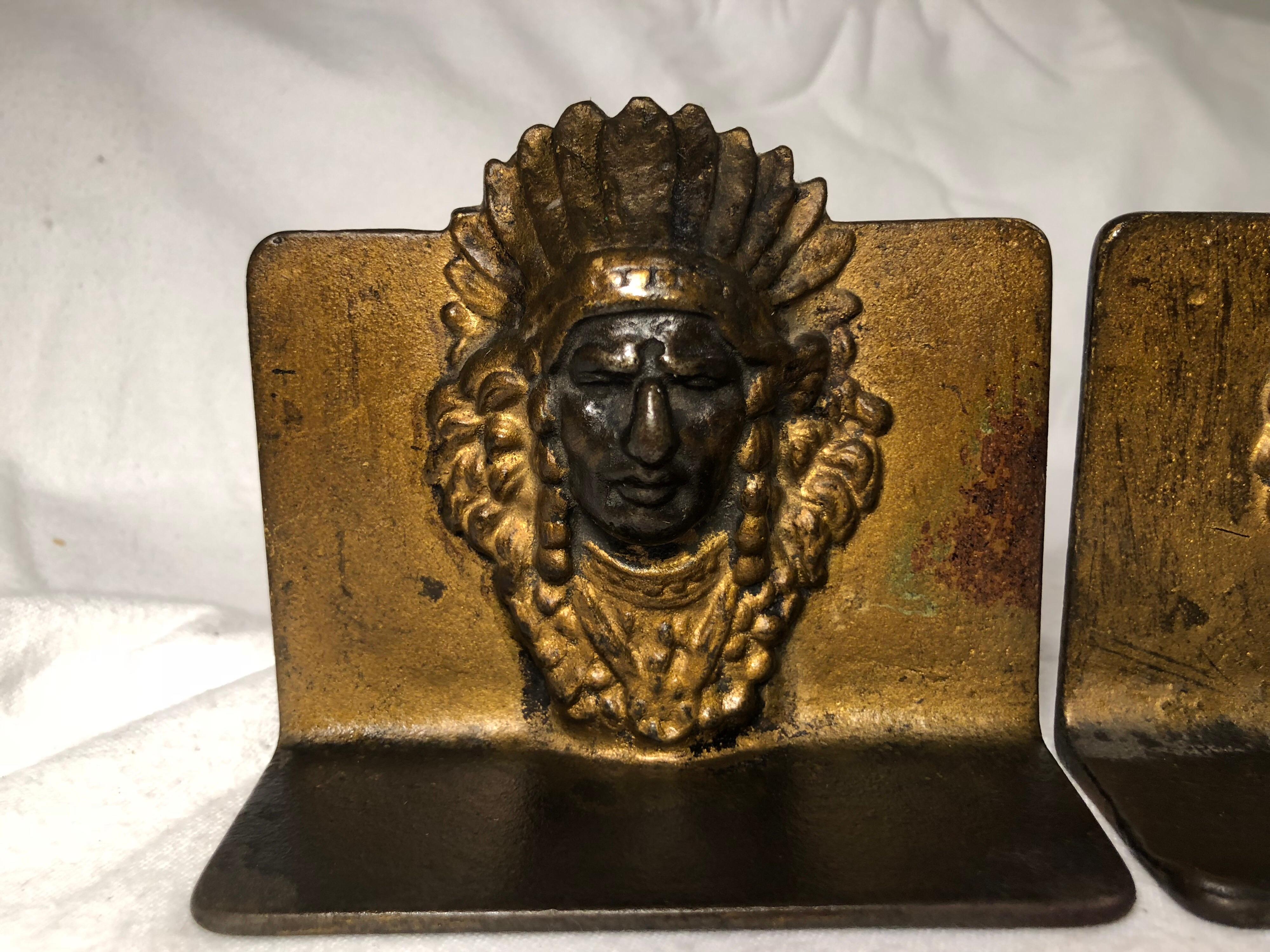Pair of Indian Bookends In Good Condition In Redding, CT