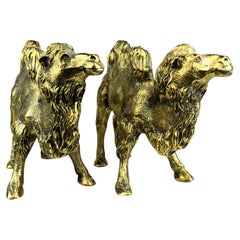 Pair of Indian Brass Engraved Camels