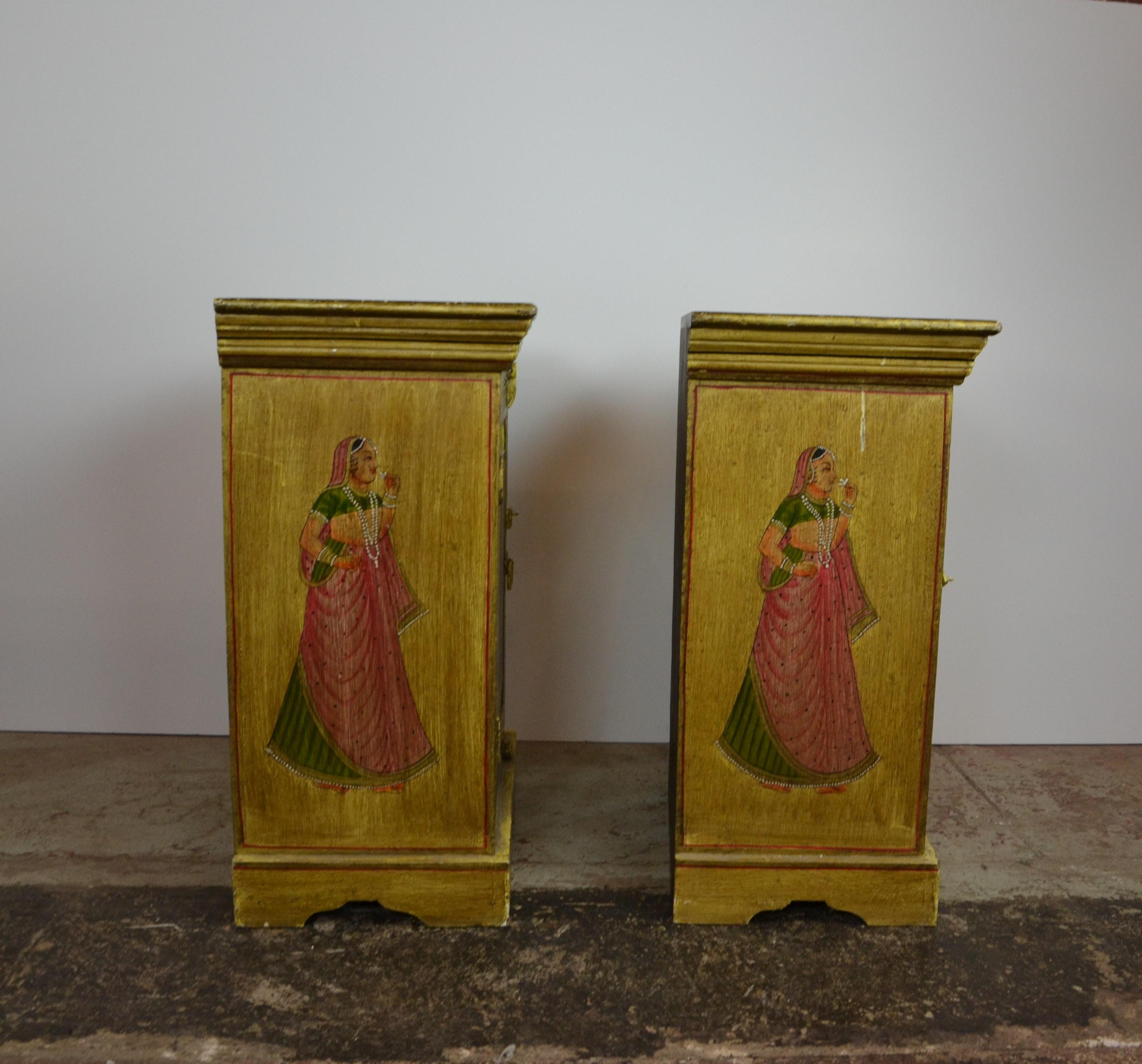 Wood Pair of Indian Cabinet