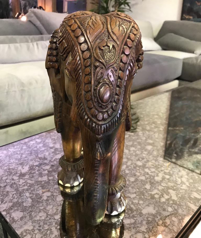 large wooden elephant