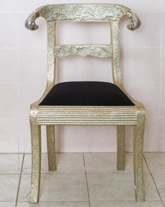Pair of Indian Chairs in Black Velvet