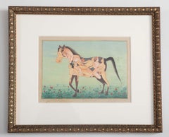 Paar indische erotische Kama Sutra zoomorphe Gouachen