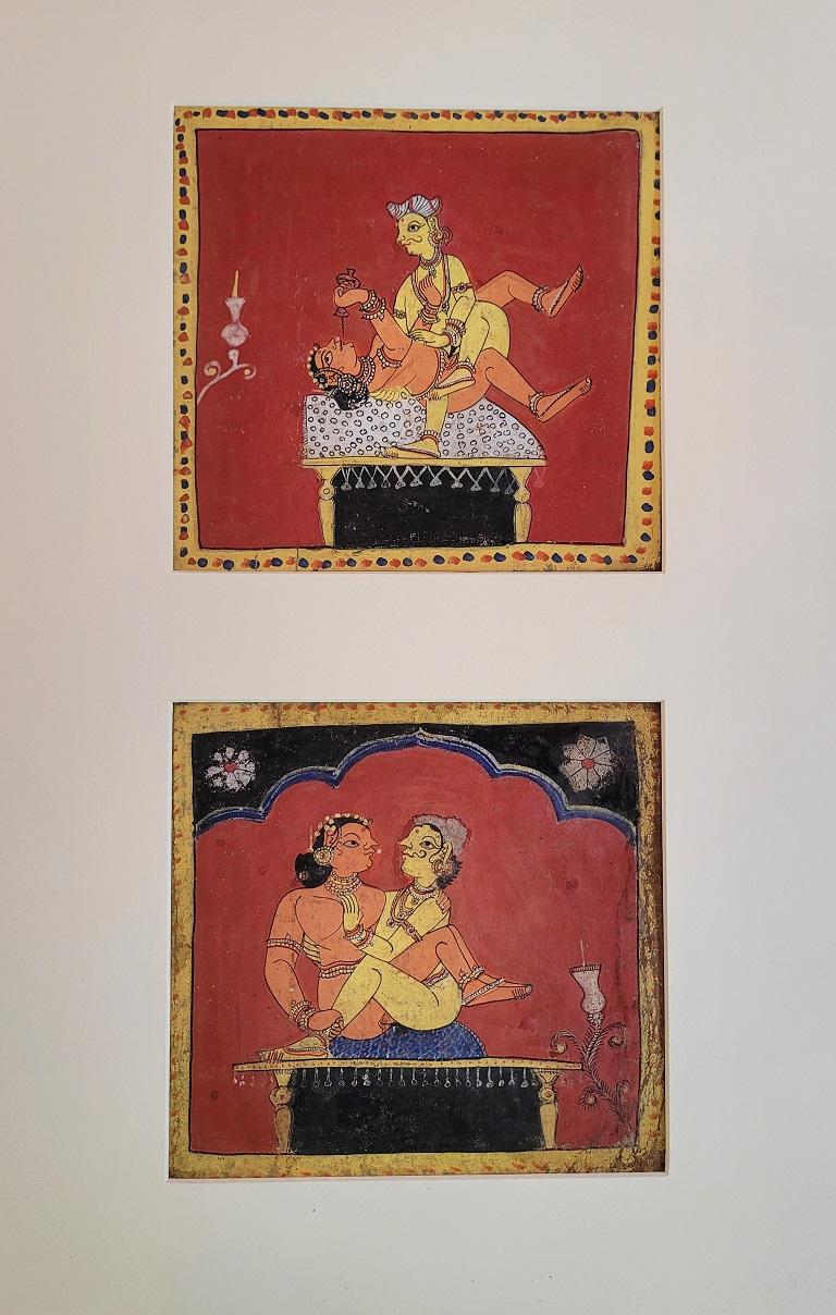 Pair of Indian Erotic Paintings from a Kama Sutra Series For Sale 5