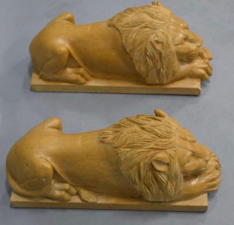 20th Century Pair of Indian Jaisalmer Stone Lions For Sale