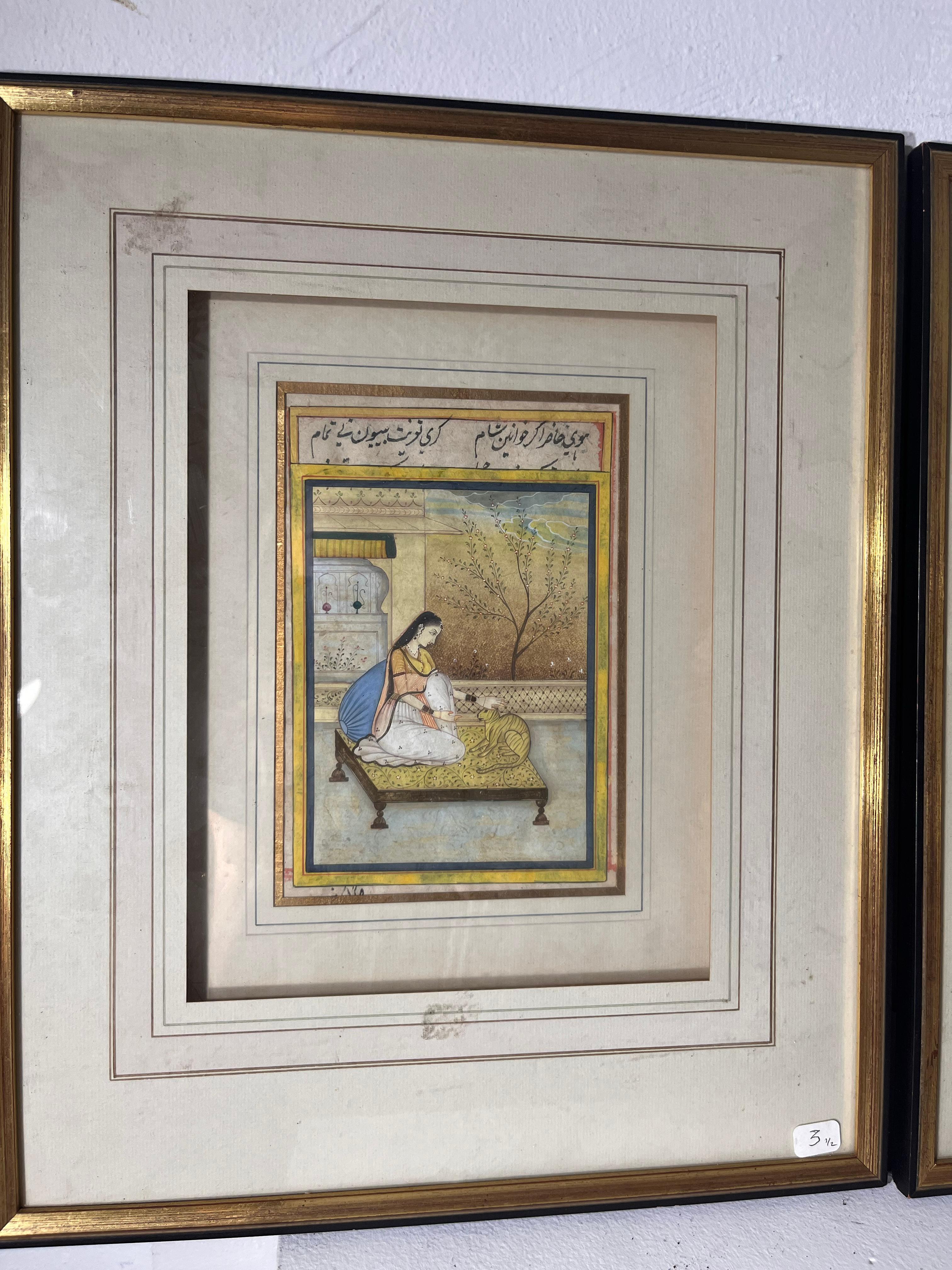 Anglo-indiano Pair of Indian painting in vendita