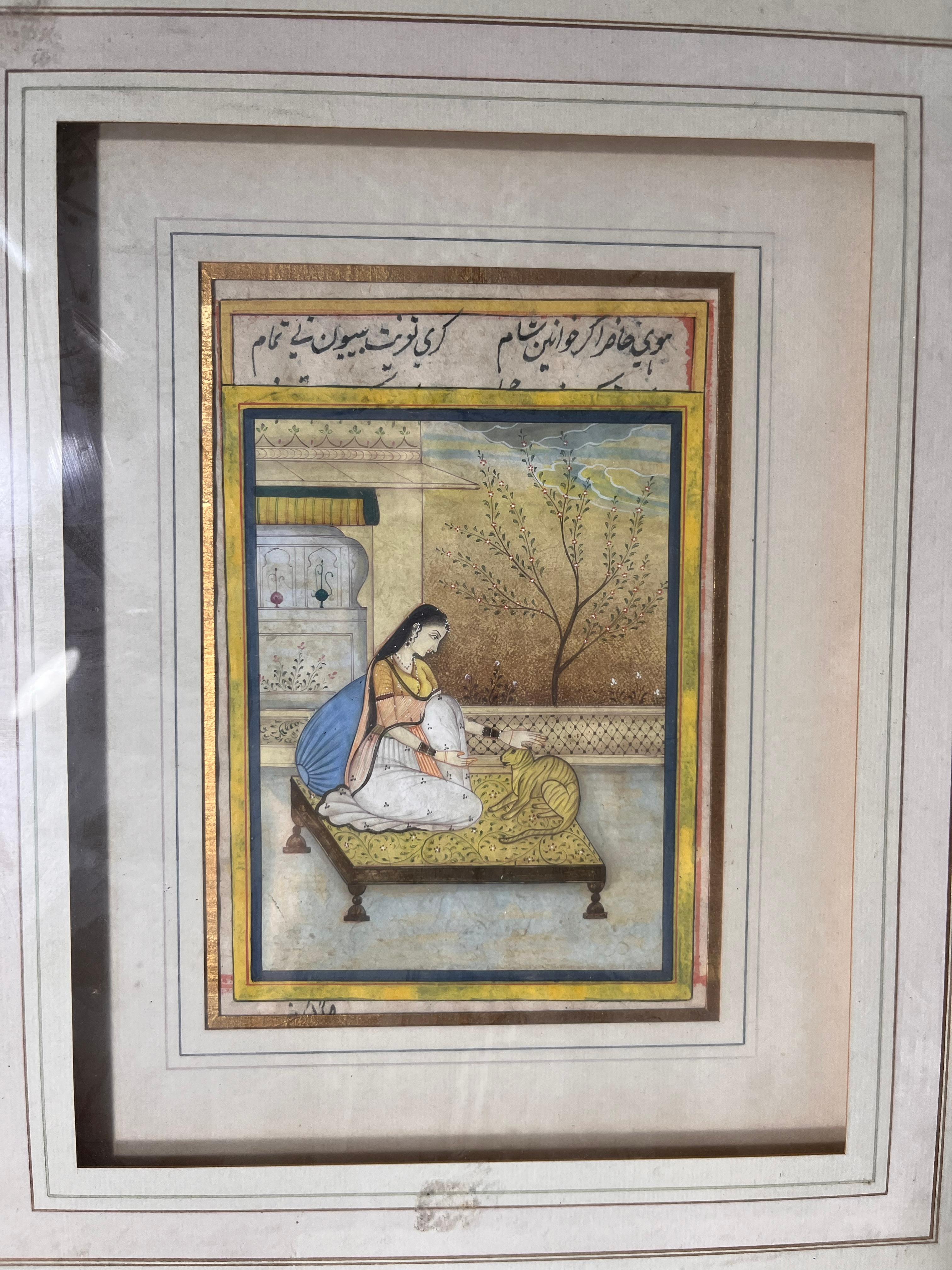 Dipinto a mano Pair of Indian painting in vendita