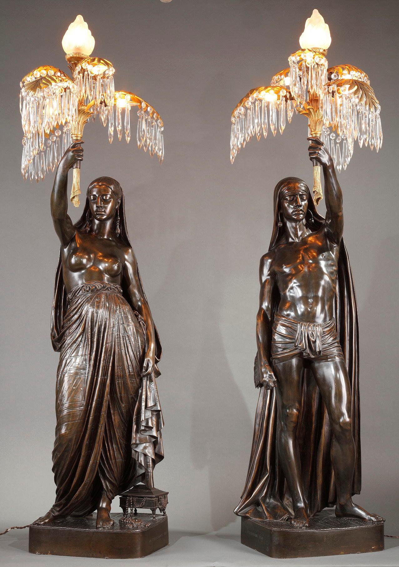 Napoleone III Coppia di torce di Toussaint & Barbedienne, Francia, circa 1850 in vendita