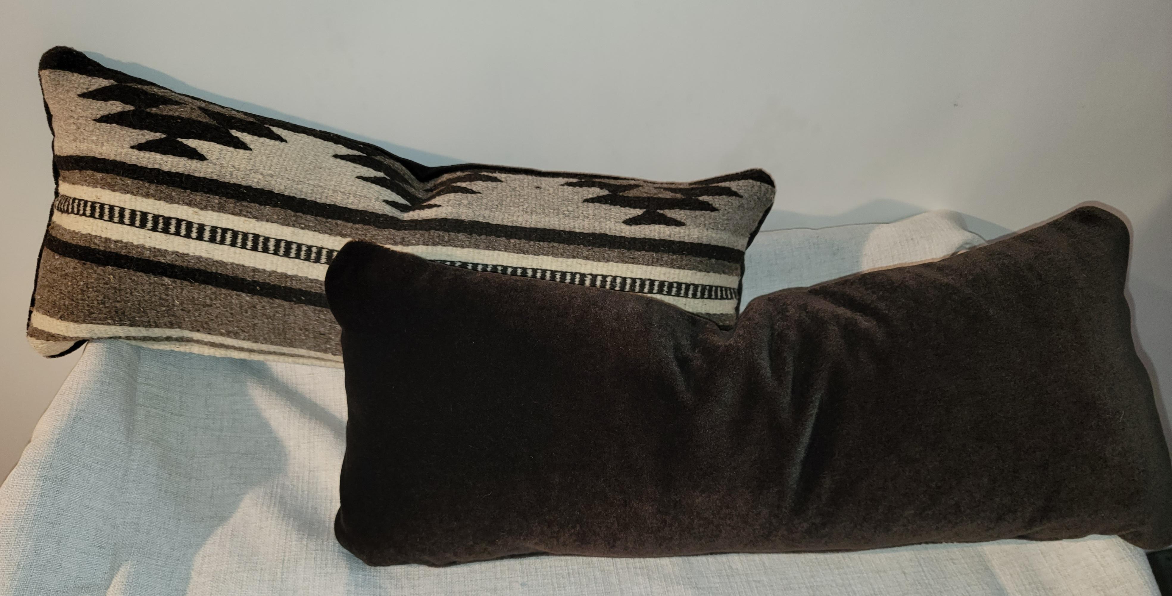 Hand-Woven Pair of Indian Weaving Bolster Pillows For Sale