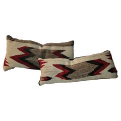 Vintage Pair of Indian Weaving Bolster Pillows
