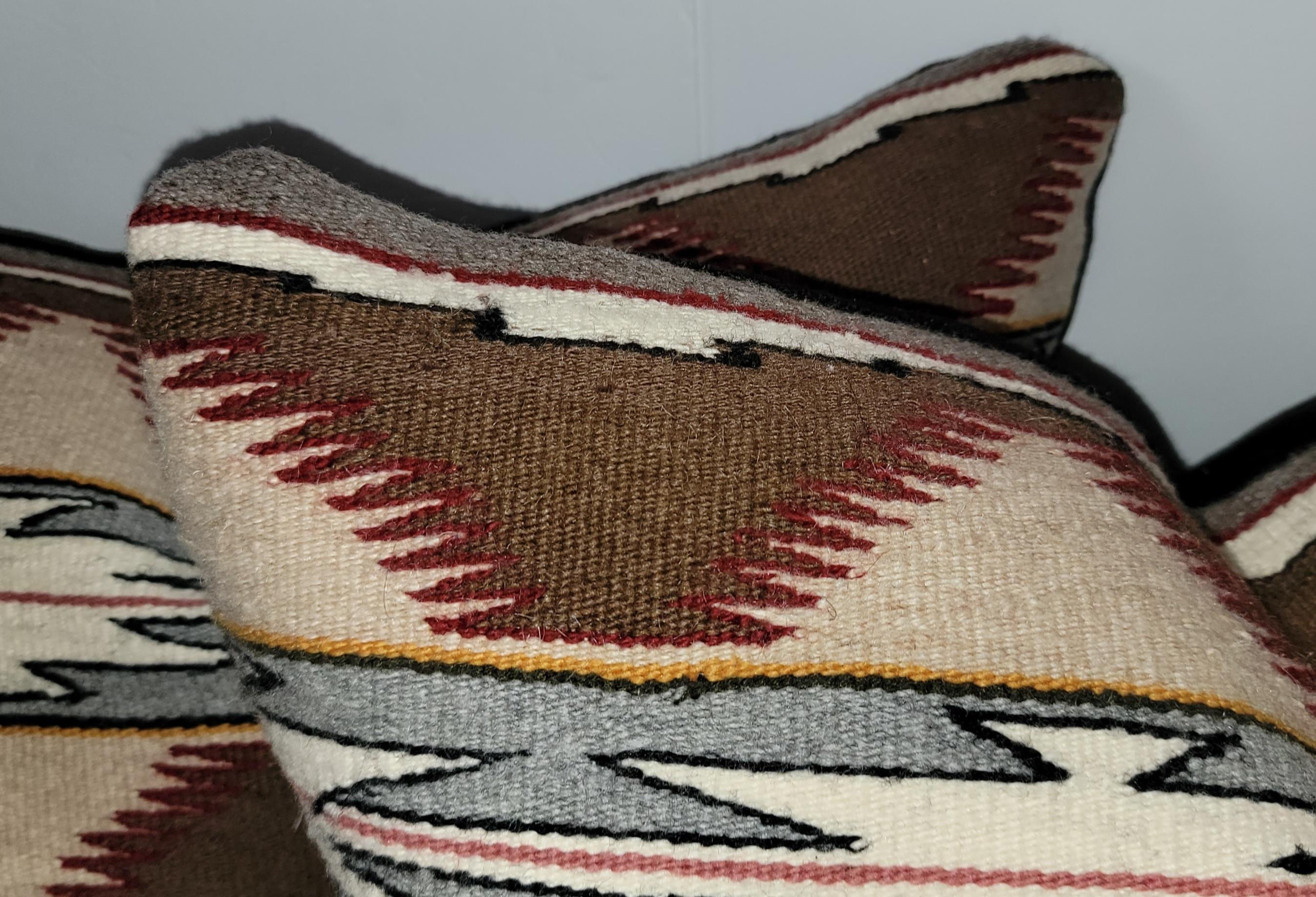 American Pair of Indian Weaving Pillows For Sale