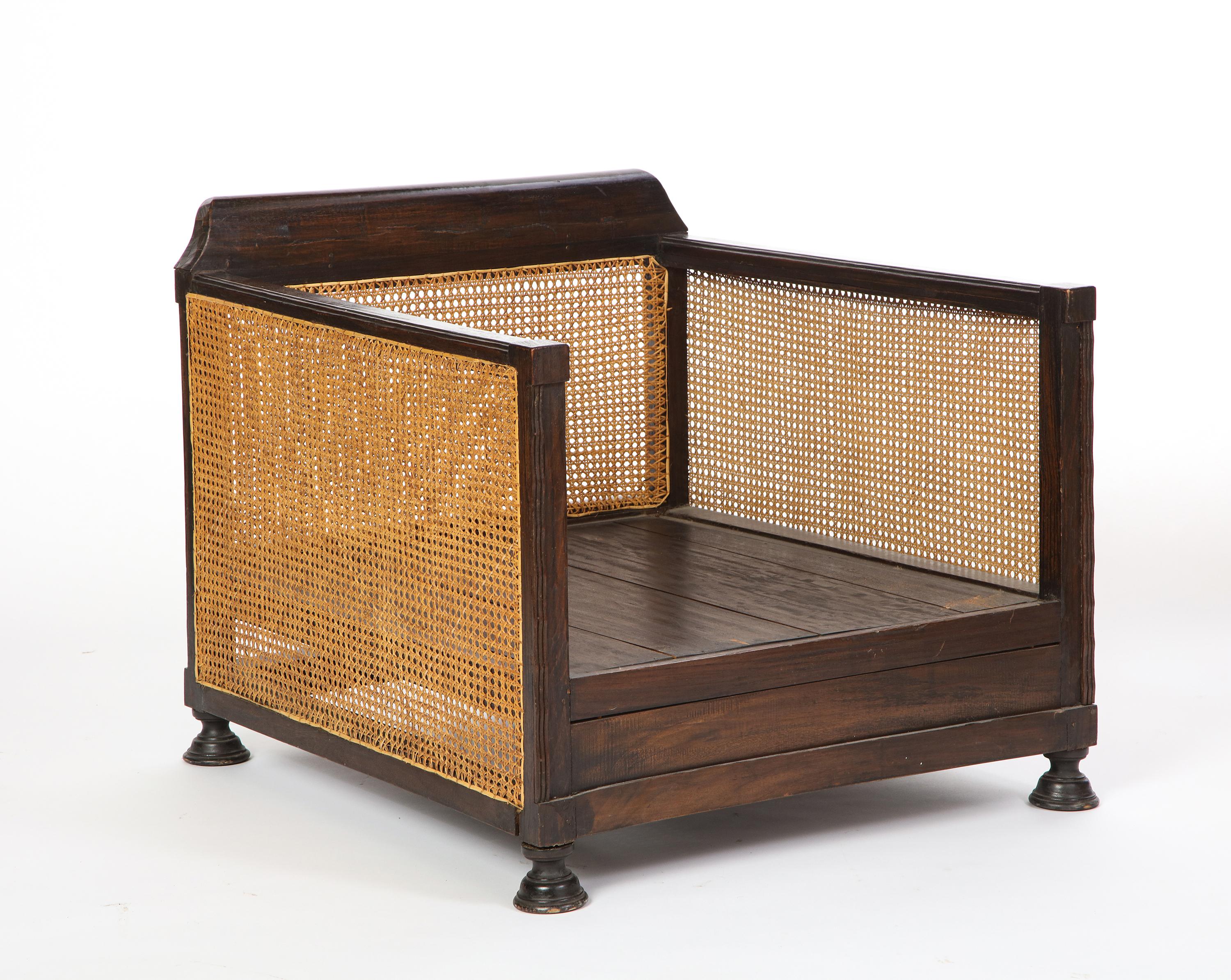 Pair of Indonesian 'Art Deco' Wood and Caned Armchairs, 20th Century 12