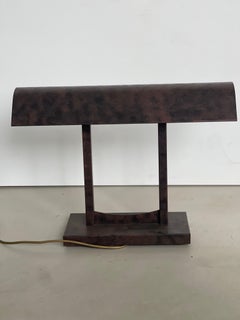Paire de lampes de table de style industriel des années 1950, à la patine brune
