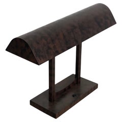 Paire de lampes de table de style industriel des années 1950, à la patine brune