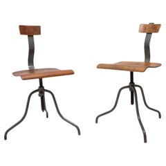 Used Pair of Industrial Adjustable Desk Chairs, 1960´s