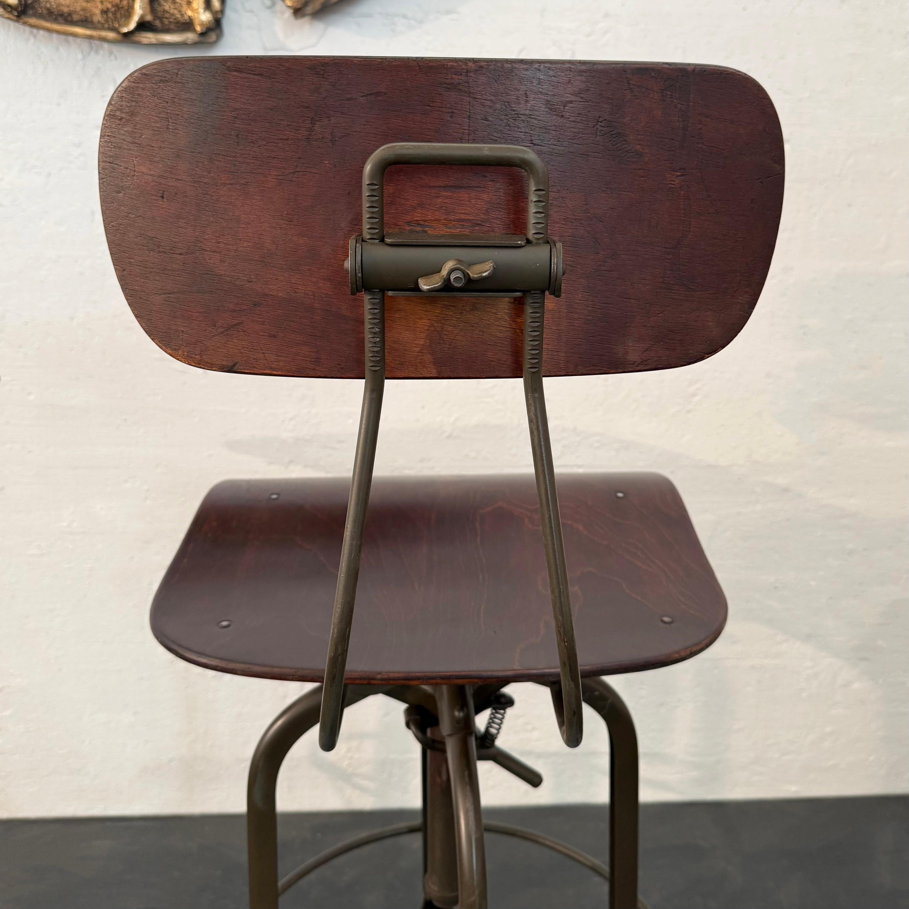 Pair Of Industrial Adjustable Drafting Stools By Toledo Metal Furniture Co 2