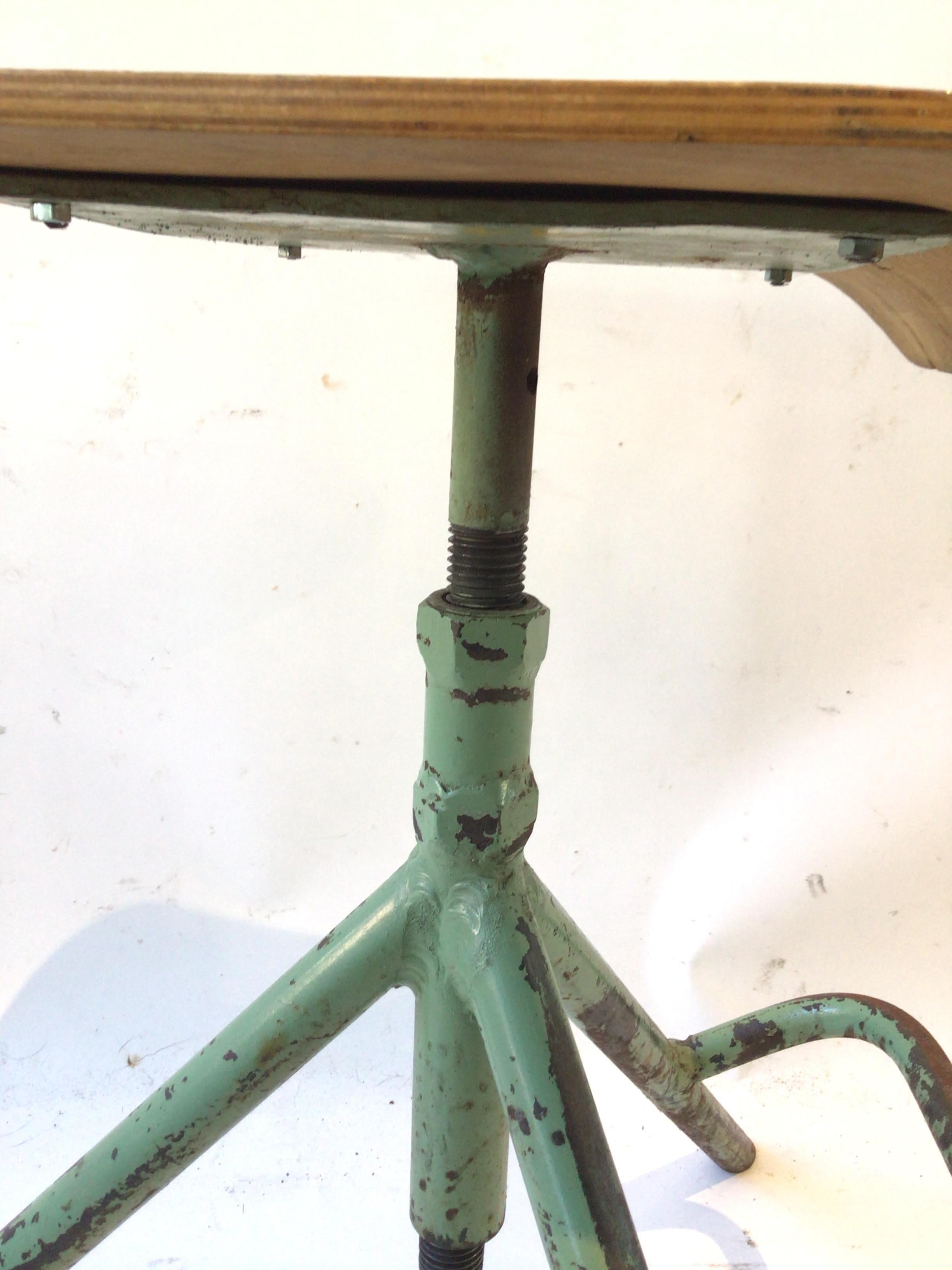 Pair of Industrial Adjustable Stools For Sale 6