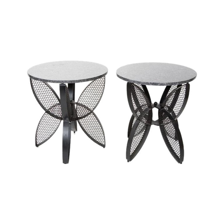 Pair of Industrial Chic Metal Occasional Tables