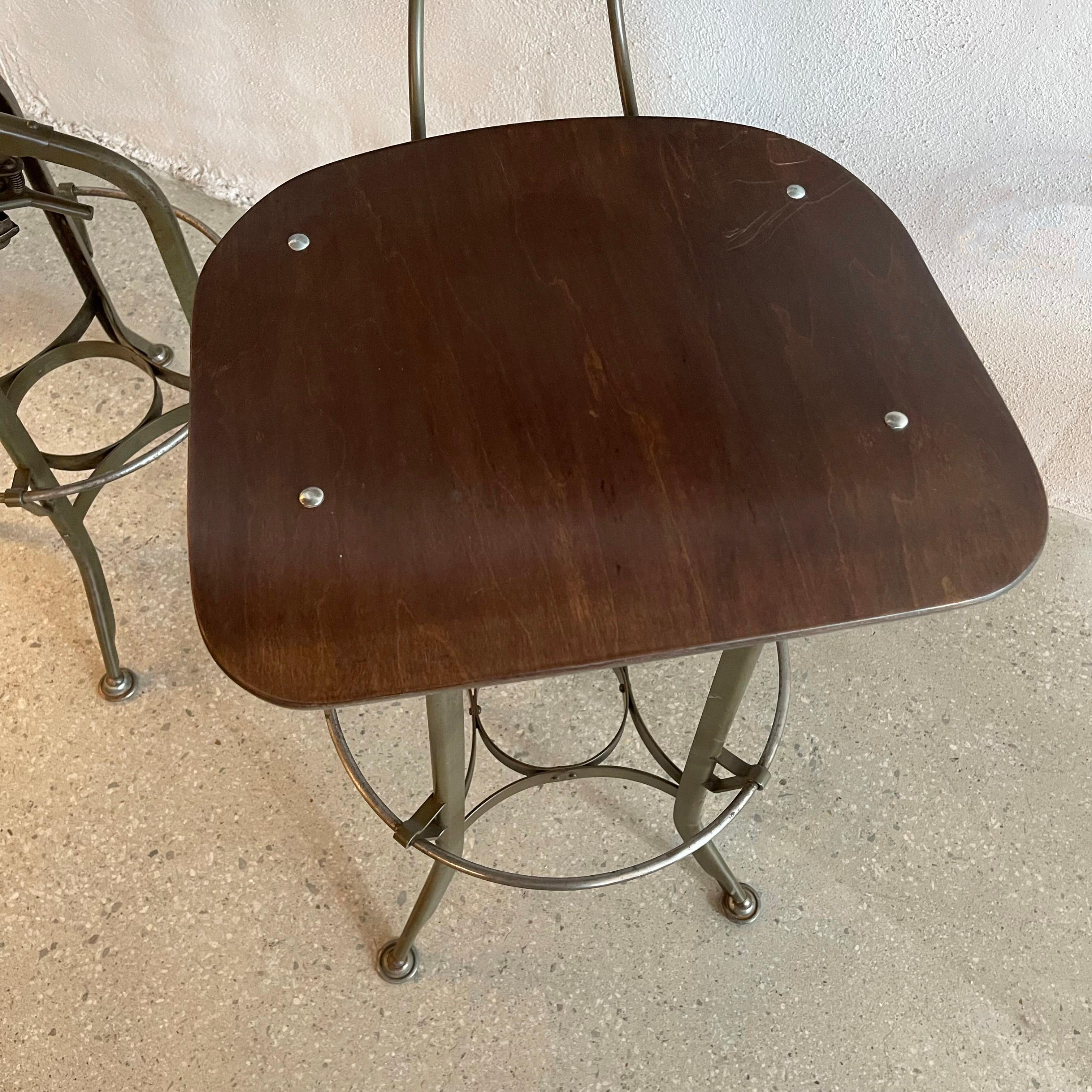 Pair Of Industrial Drafting Stools By Toledo Metal Furniture Co 5