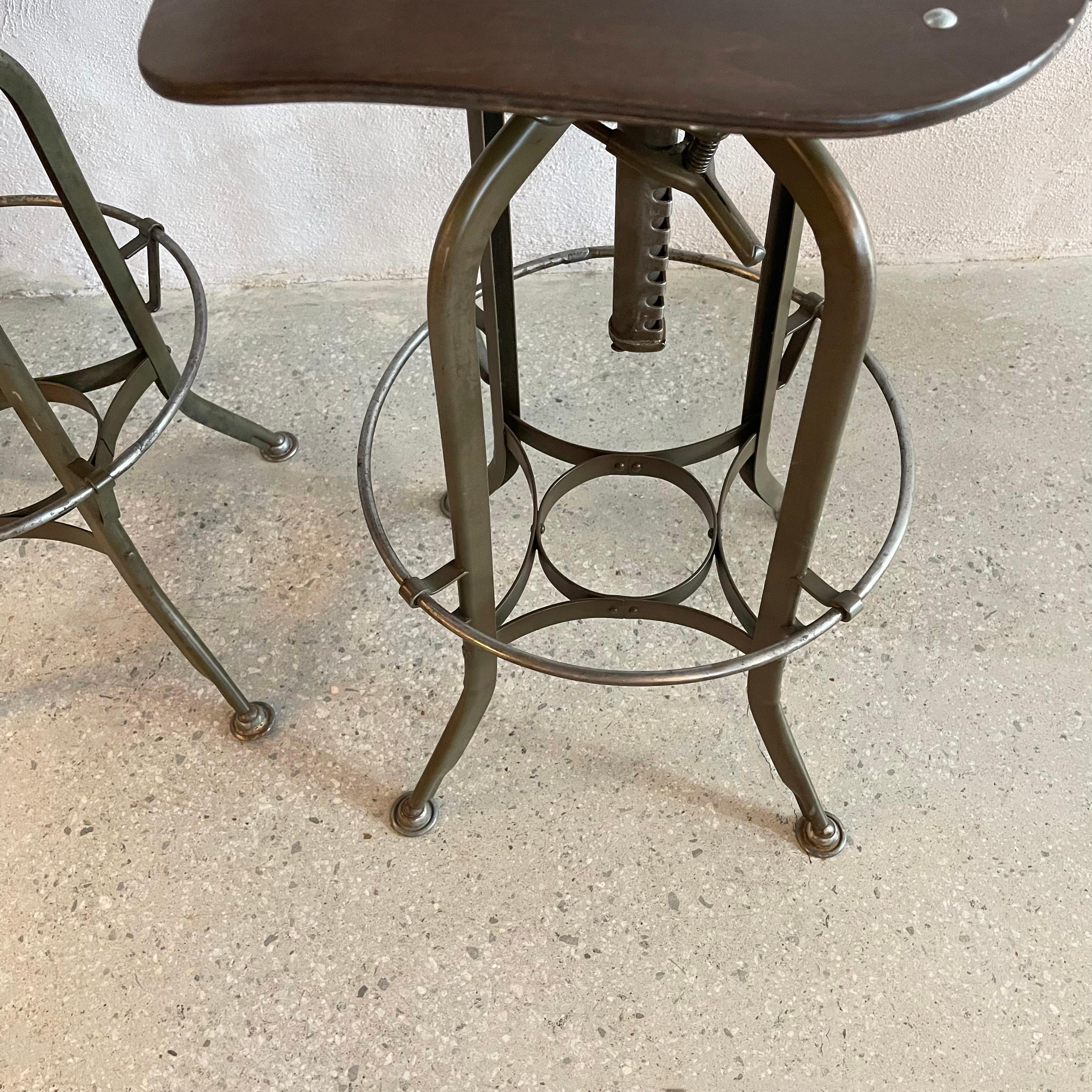 Pair Of Industrial Drafting Stools By Toledo Metal Furniture Co 7