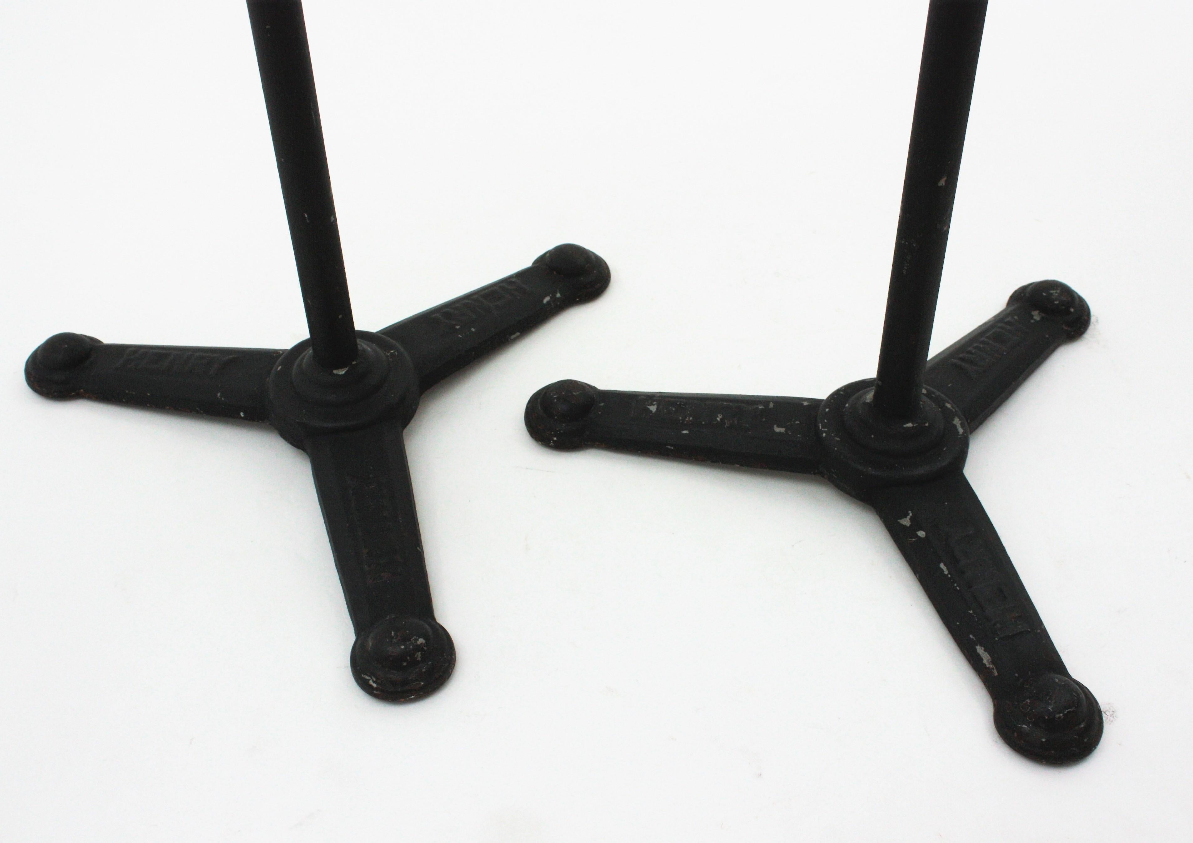 Pair of Industrial Drink Tables / Side Tables / End Tables, Iron and Aluminium For Sale 12